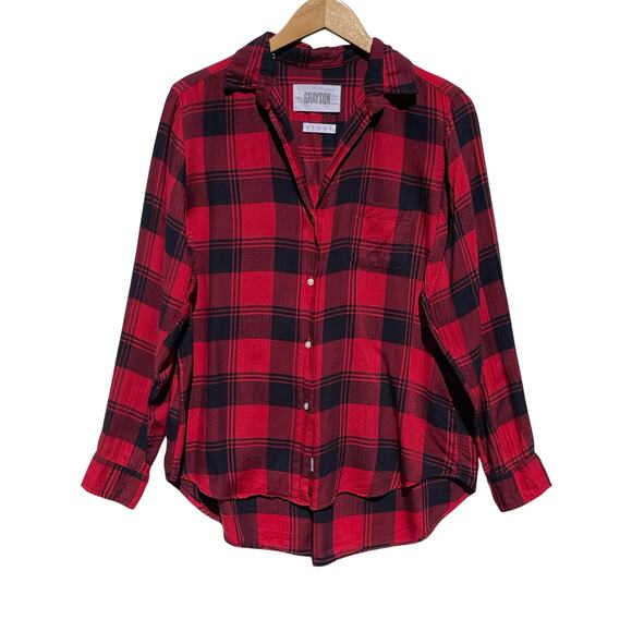 FRANK & EILEEN x GRAYSON Women’s The Hero Shirt Red and Black Plaid - Picture 2 of 5